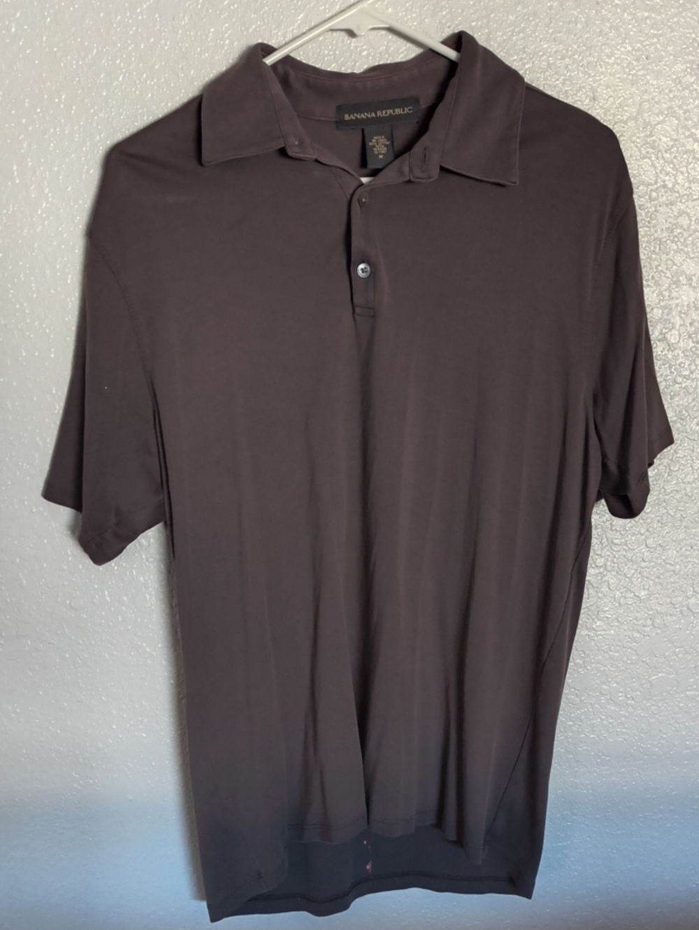 Banana Republic Men's Gray/ Brown Polo, Medium